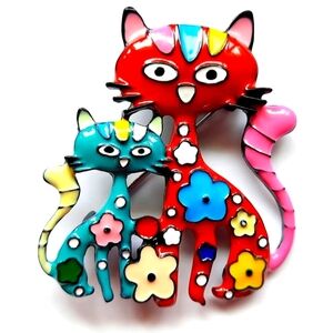🌺Cat Flower Brooch Lapel Pin Cat Jewelry Cat Accessories